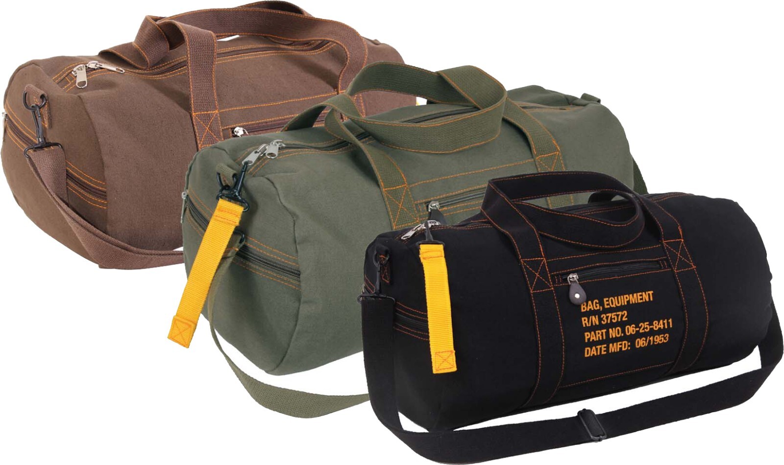 Cotton Canvas Travel Equipment Flight Carry Duffle Shoulder Bag (Small or Large)