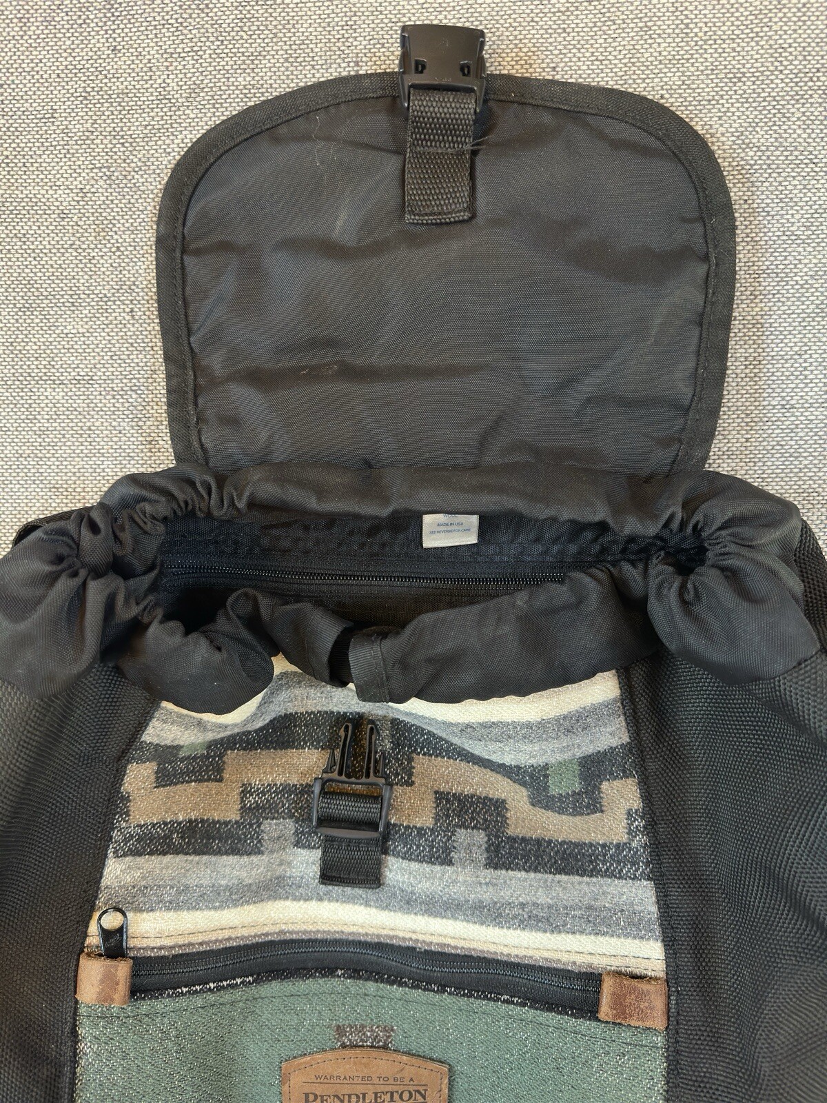 Pendleton Southwest Navajo Aztec Style Wool Backpack — w/ Drawstring — See Desc.