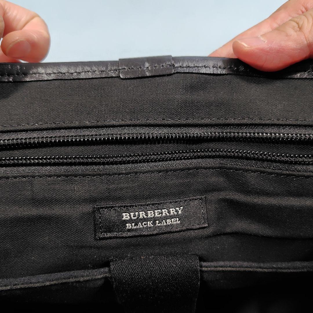 BURBERRY BLACK LABEL Messenger bag Check Black Nylon Authentic From Japan