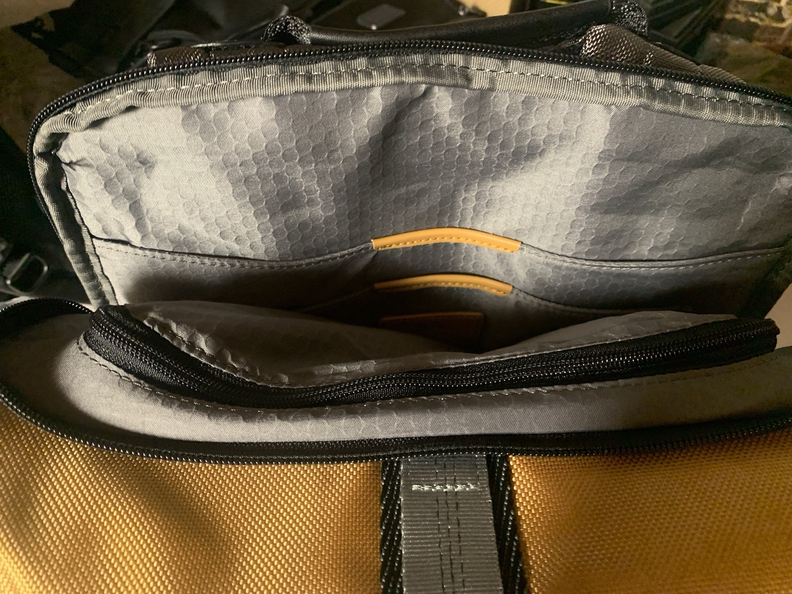 BRAND NEW Tumi Alpha Bravo Logistics Flap Lid Backpack. Grey/ Yellow