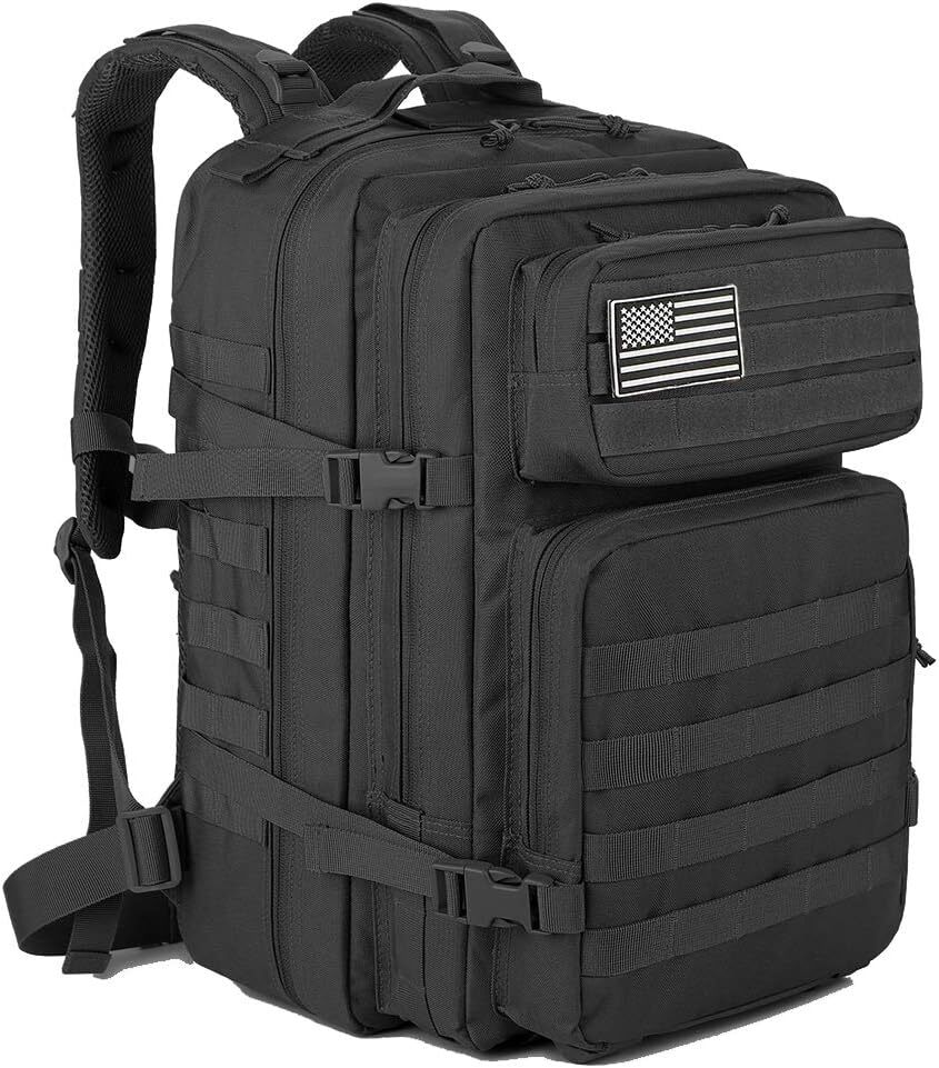 45L Large Military Tactical Backpack Army 3 Day Assault Pack Molle Bag Rucksack