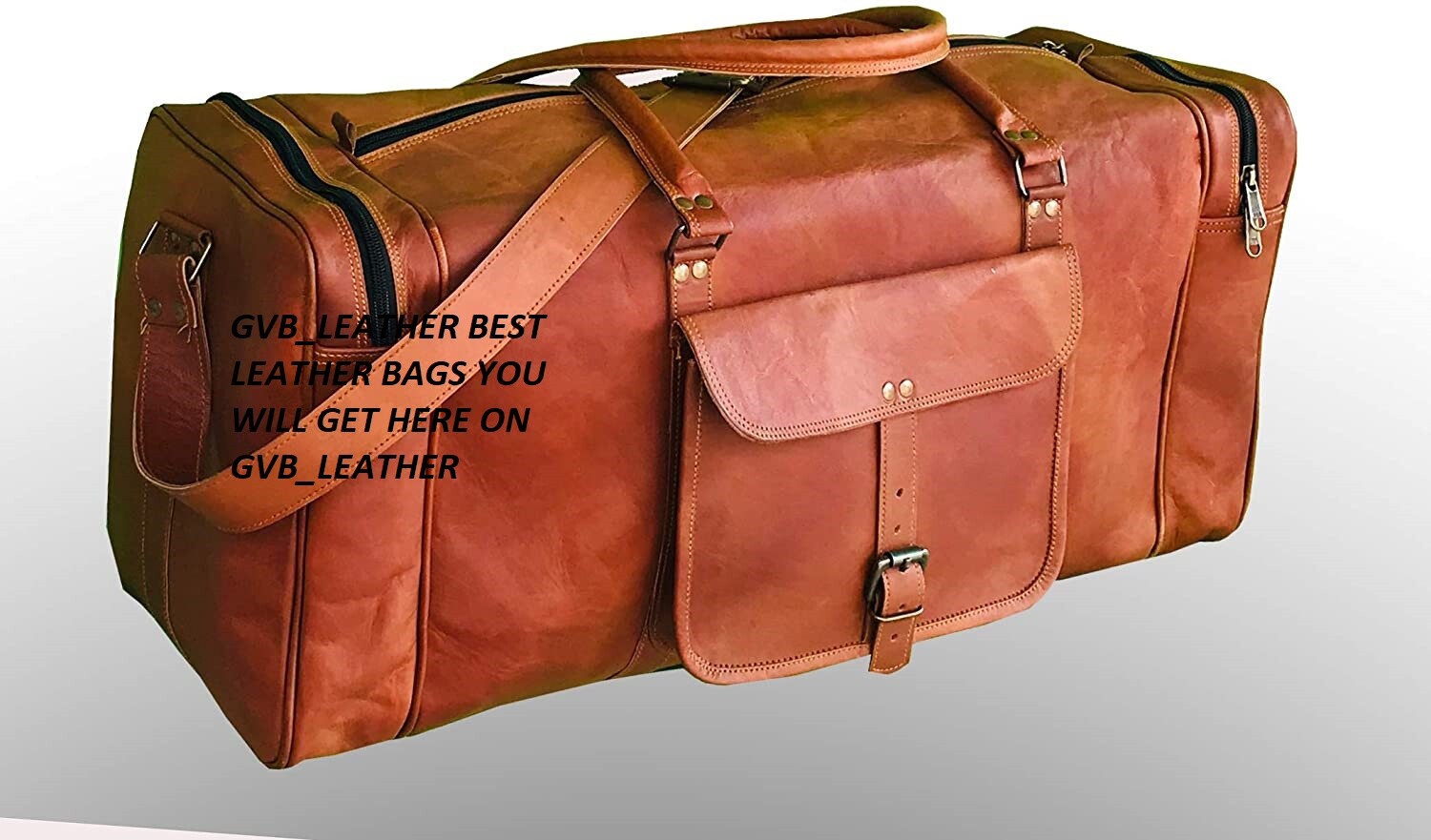 30″ Genuine Leather Very Large Vintage Duffel Travel Gym Weekend Overnight Bag