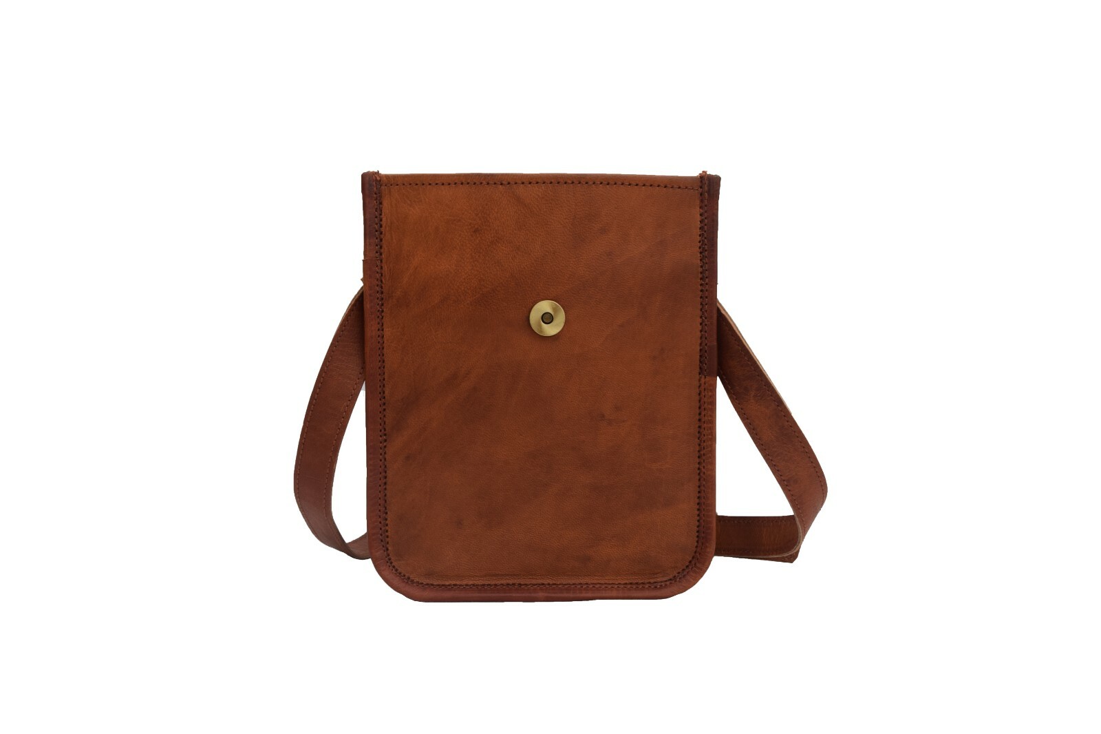 Vintage Leather Messenger Crossover Bag Mobile Purse Wallet Handbag Sling 9 In