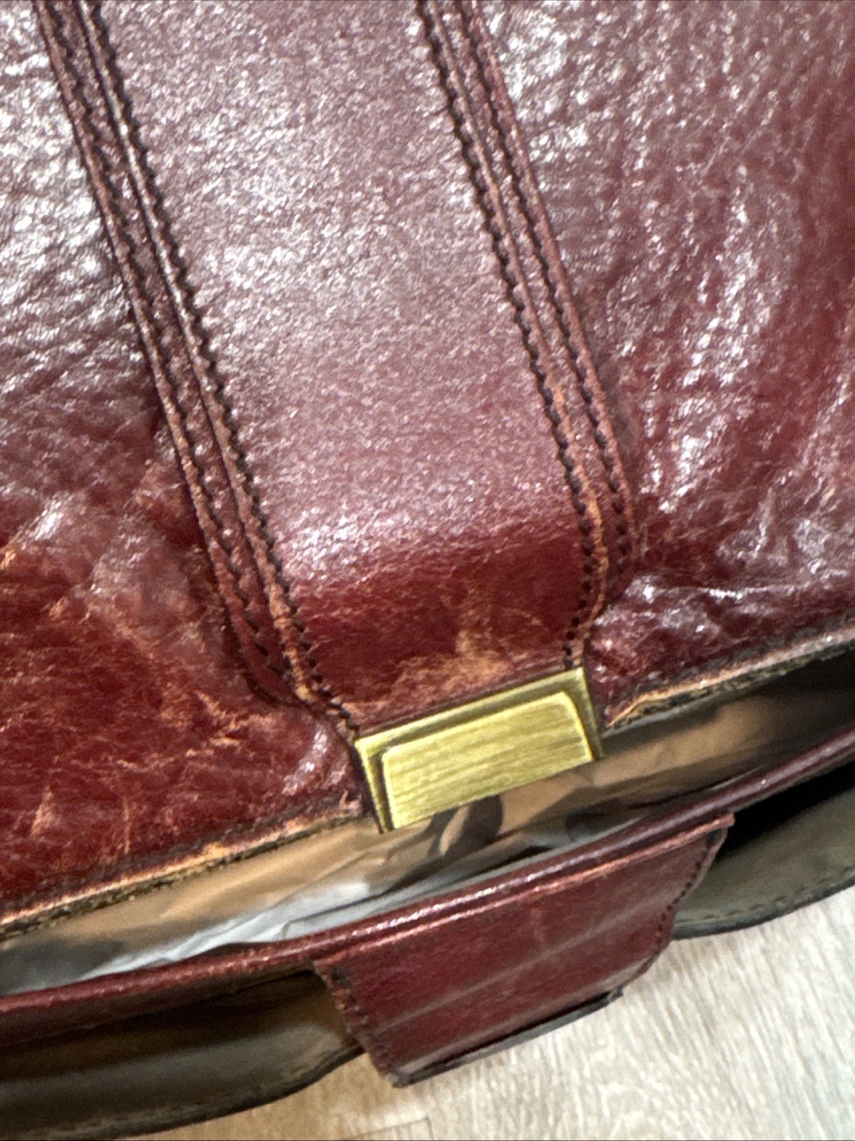 Vintage Renwick Antico Oxhide Leather Mens Briefcase Bag w Keys Canada Messenger
