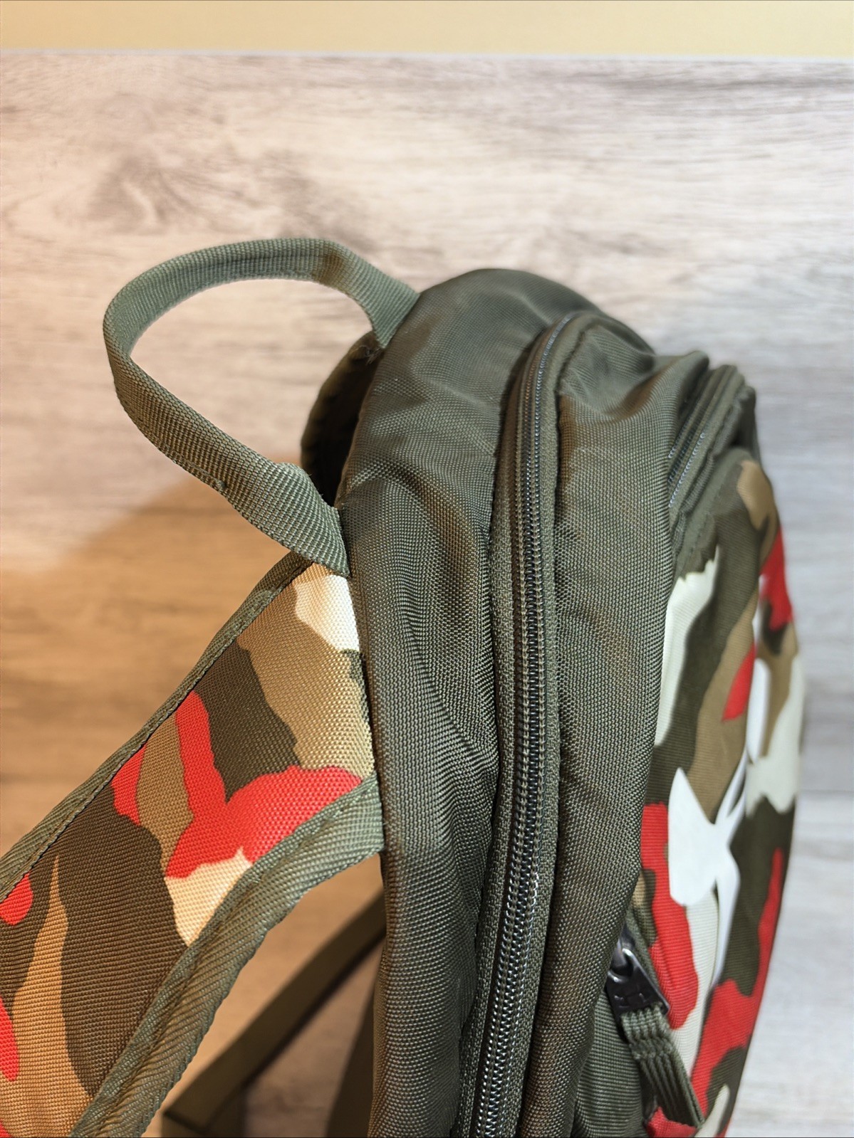 Under Armour UA Backpack Storm Red Brown White Camo Laptop Sleeve Organizer
