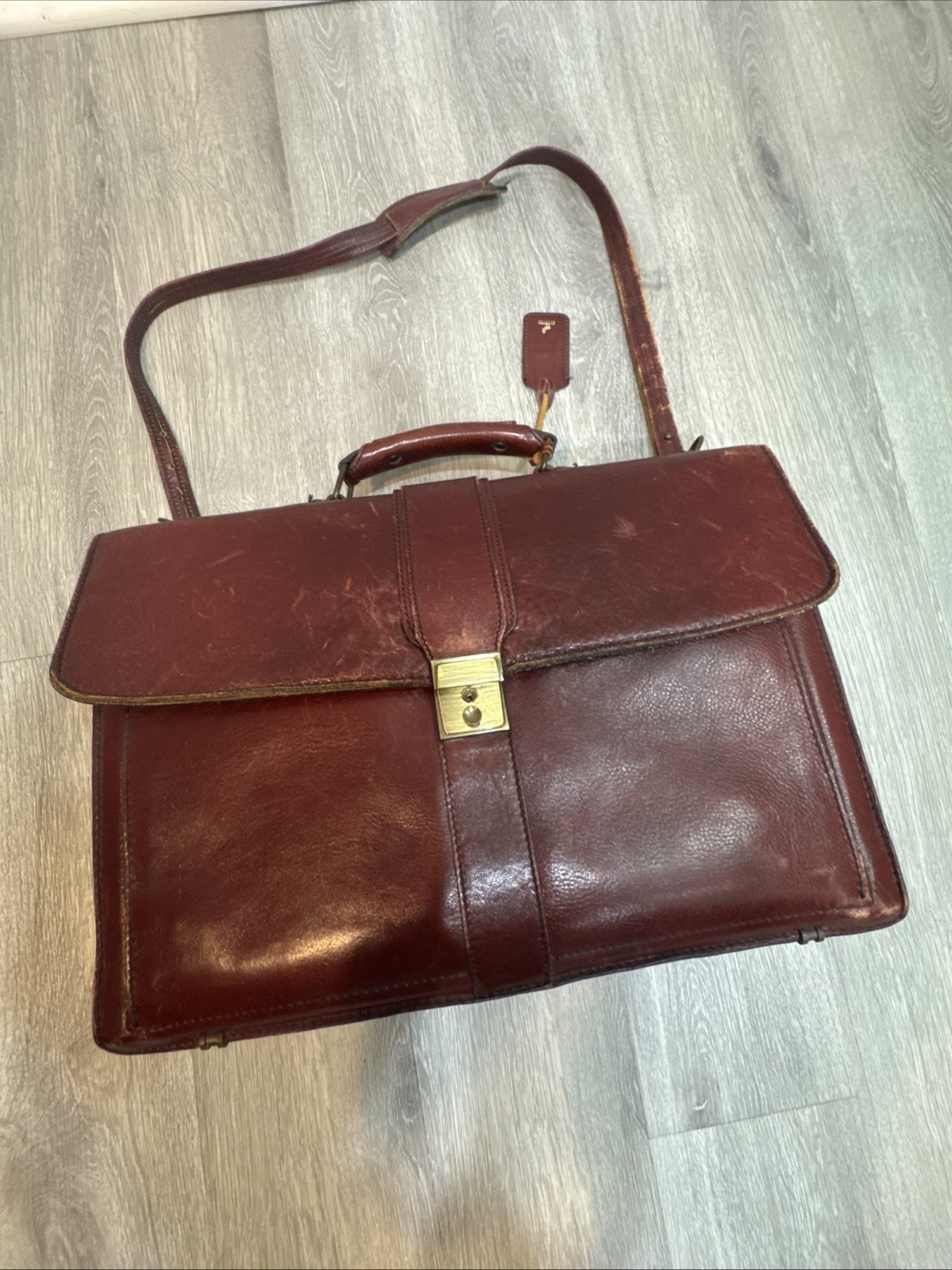 Vintage Renwick Antico Oxhide Leather Mens Briefcase Bag w Keys Canada Messenger