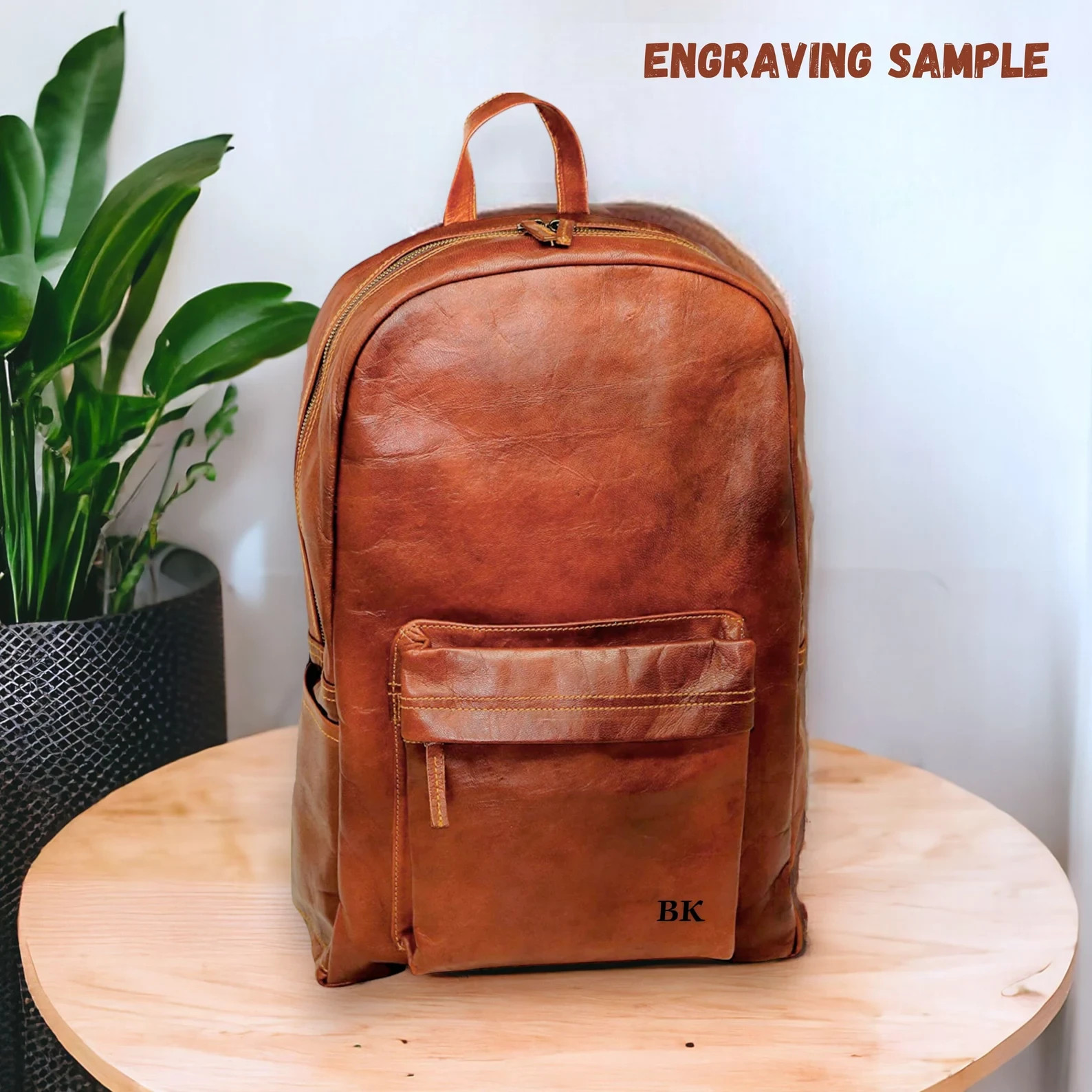 Genuine Leather Travel Backpack – Vintage Rucksack Laptop School Bag Men Women