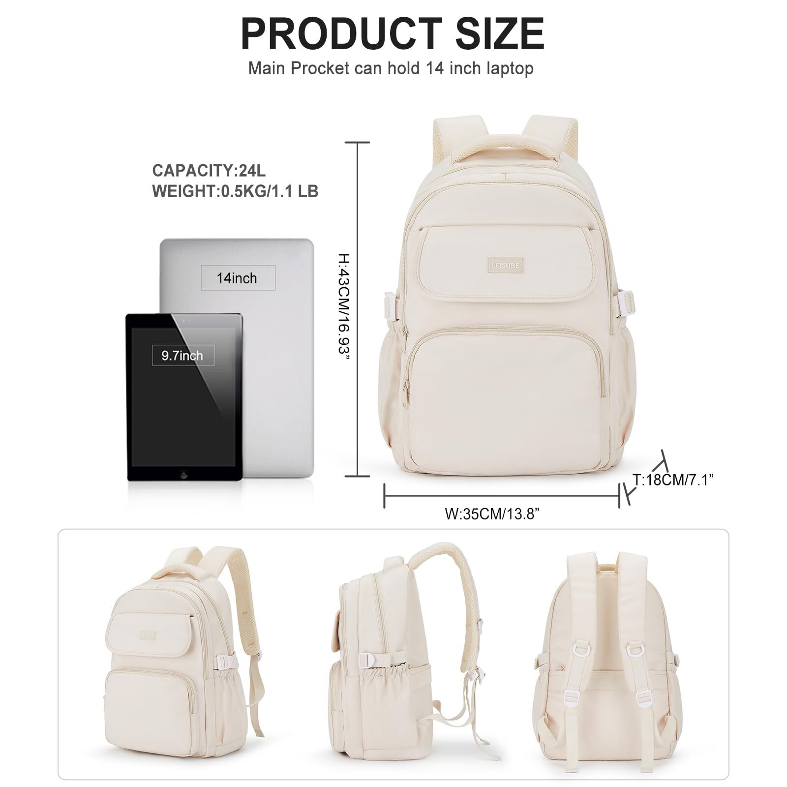 Cute Middle School Backpack For Teen Girlswaterproof Casual Bookbagslightweight