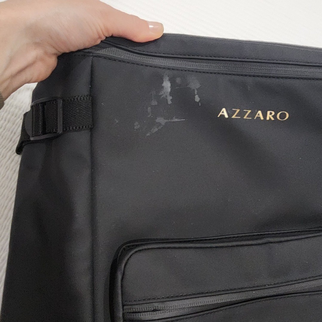 Azzaro Parfums Black Nylon Backpack Gold Hardware Travel Commuter Bag