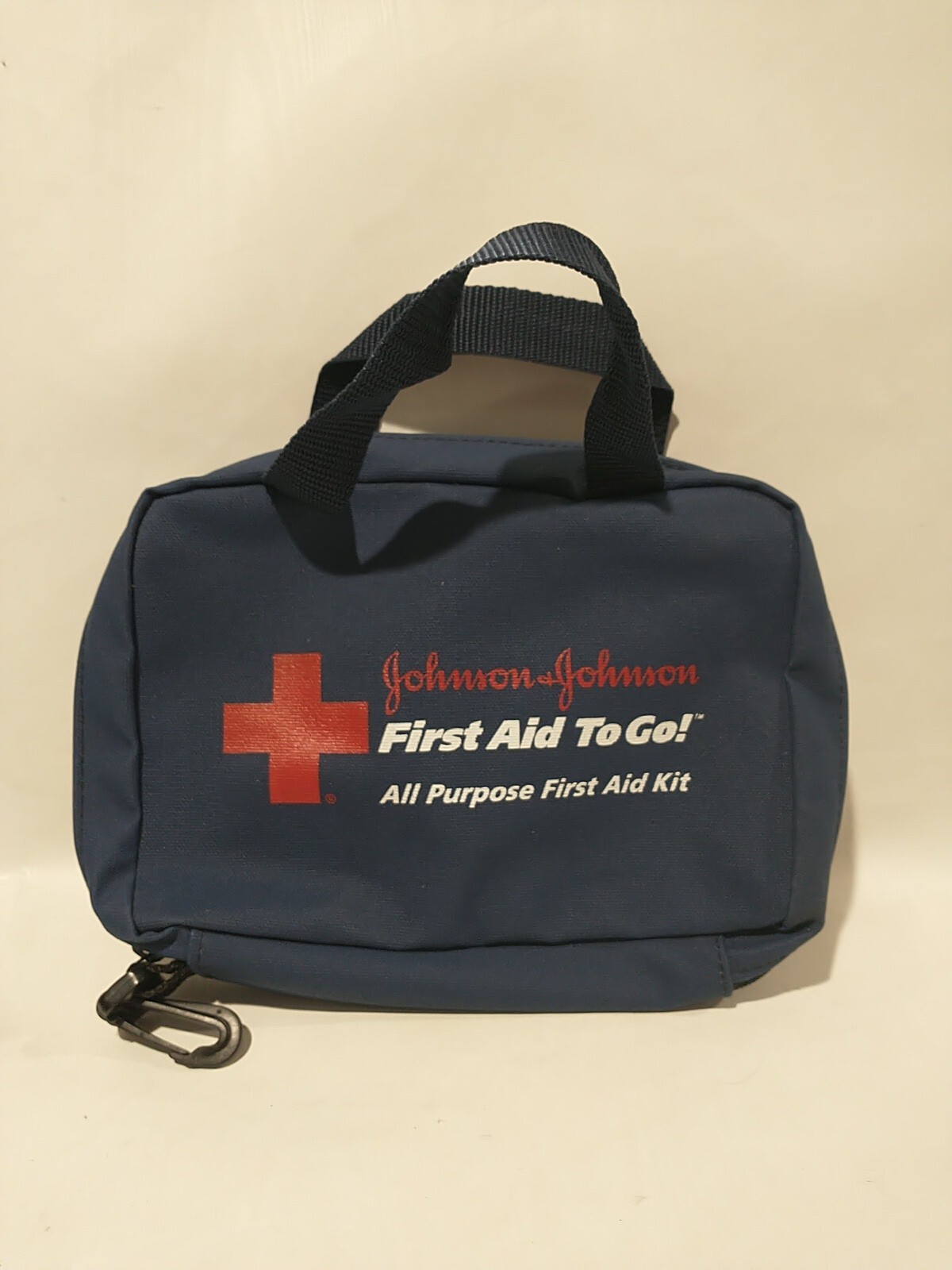 Johnson & Johnson First Aid Canvas Bag Life Guard Beach Travel Accessory w/ Clip