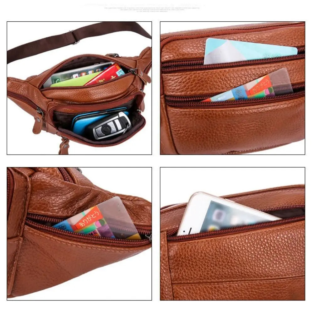 Men’s Multi-Layer Waist Bag Waterproof Large Capacity Belt Bag Travel Outdoor Ca