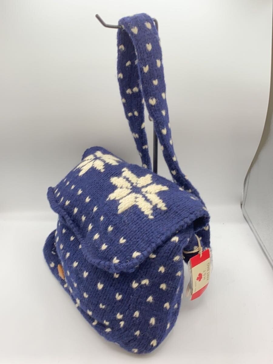 Other Brands Shoulder Bag Wool NVY Plain Cowichan Hand Knitted