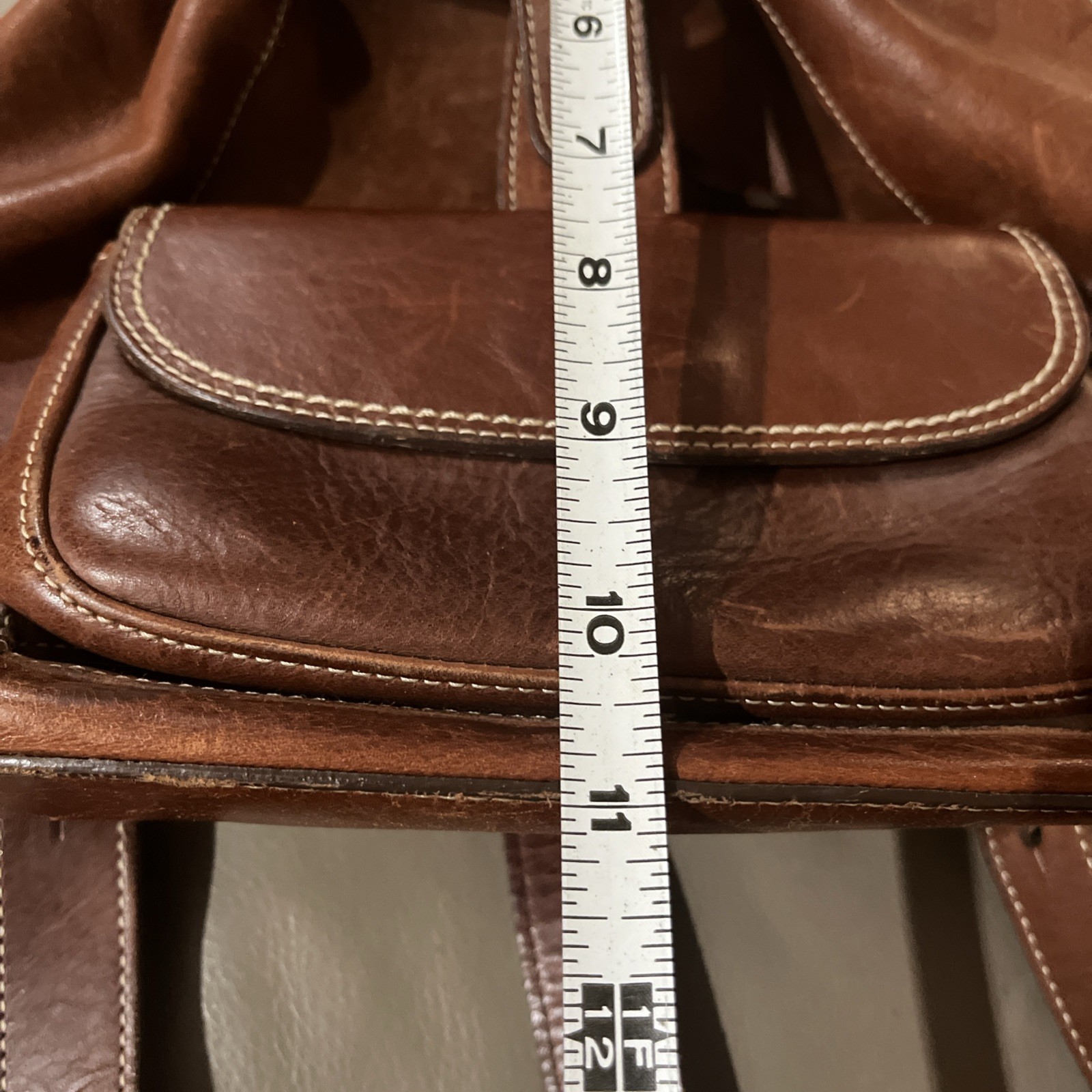 Vintage 90’s Cole Haan Brown Leather Backpack Purse 11×11”