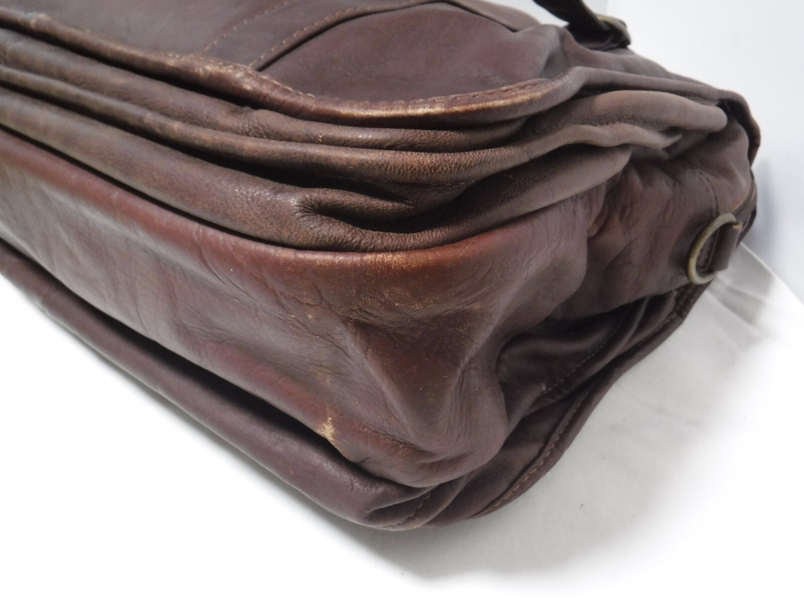 PM4 Manufacturas Quintero Colombia Brown Genuine Leather Laptop Attache Tote Bag