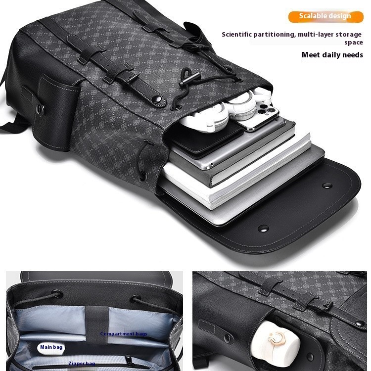 Curved Shoulder Strap New Men’s Casual Business Travel Backpack