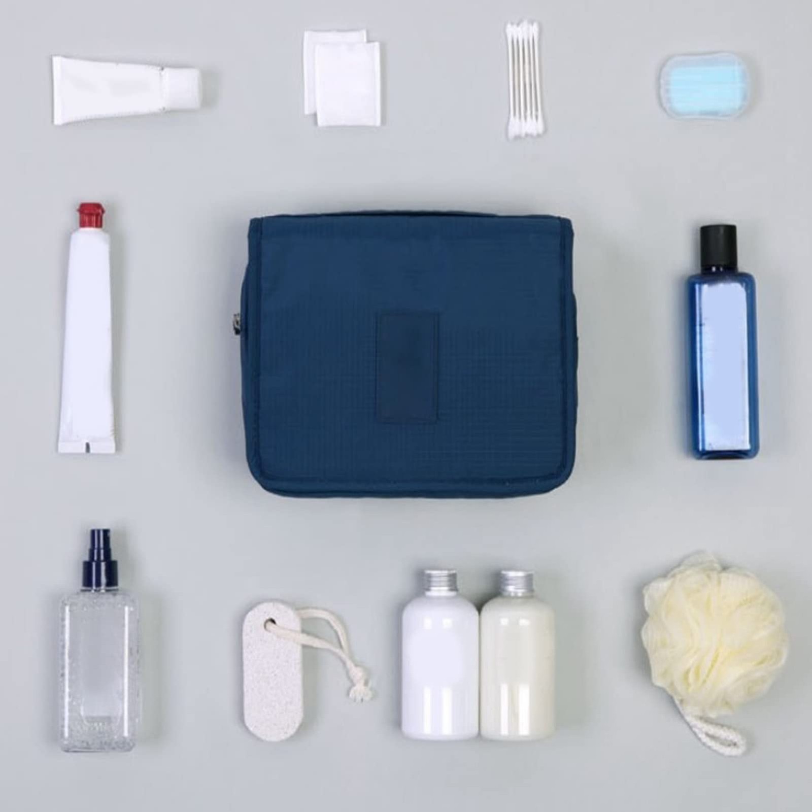 Toiletry Bags, Hanging Bag Cosmetic Foldable Makeup Navy blue