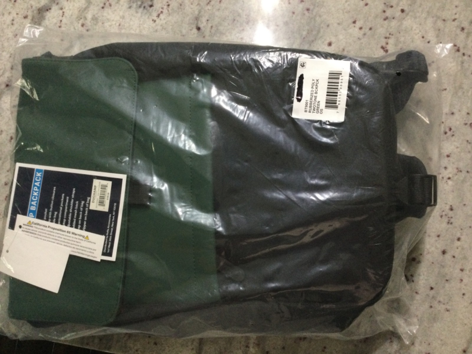 Duchamp A Rubbersized Green/black Two Tone Roll Top Backpack Size OS