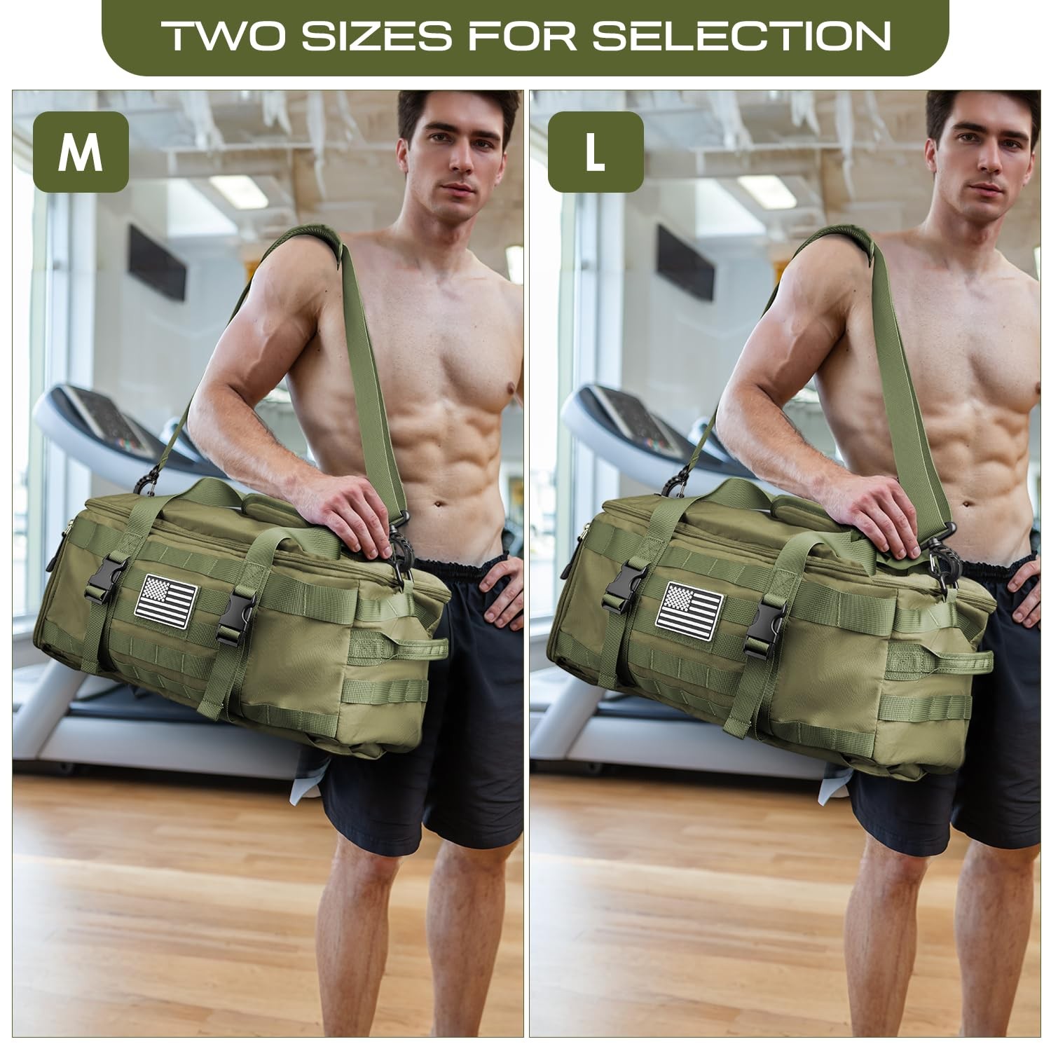 Gym Bags for Men, Large Tactical Duffle Backpack with Shoe Compartment, 3 in …