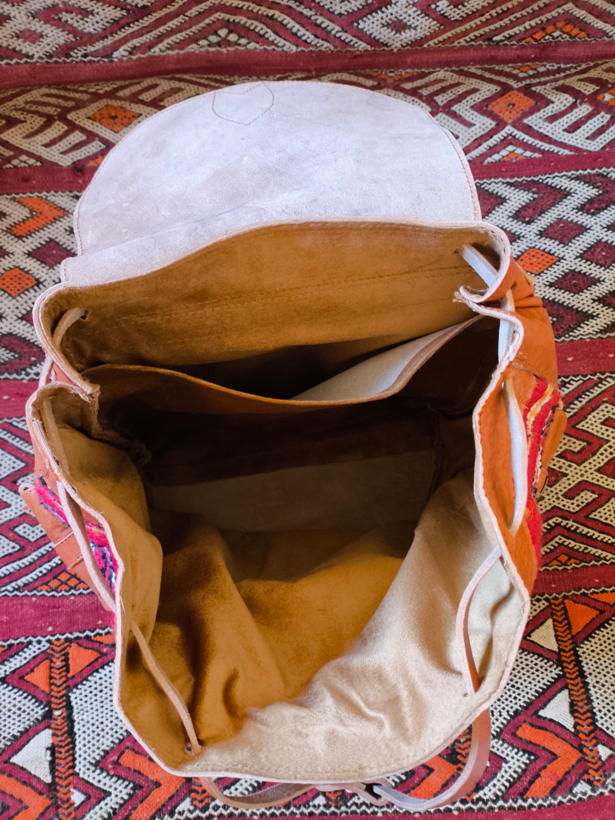 Authentic Handmade Moroccan Leather Backpack – Vintage Brown | Laptop Compartmen