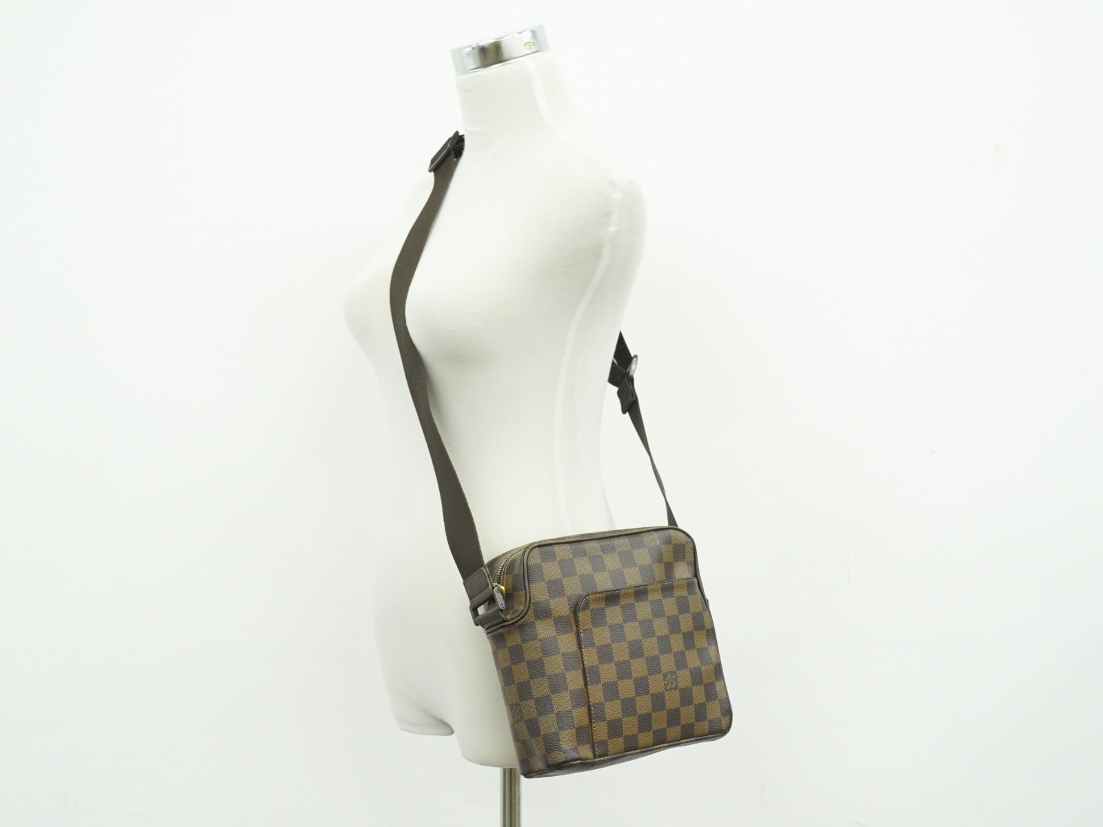 Louis Vuitton Olav PM N41442 Damier Ebene Canvas Crossbody Bag Brown