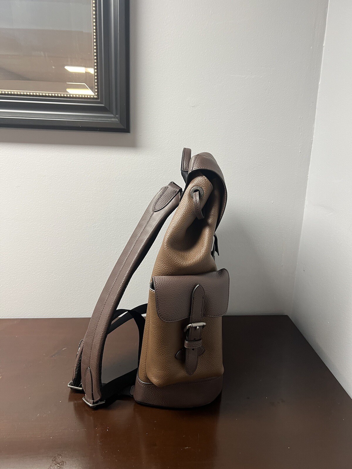 Coach Hudson Leather Backpack Bag Men’s Brown New
