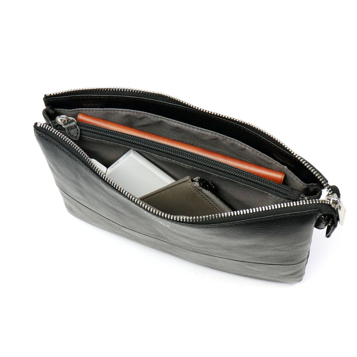 Ultima Tokyo Shoulder Bag Second Bag 2-Way Genuine Leather, Men’s Black or Navy