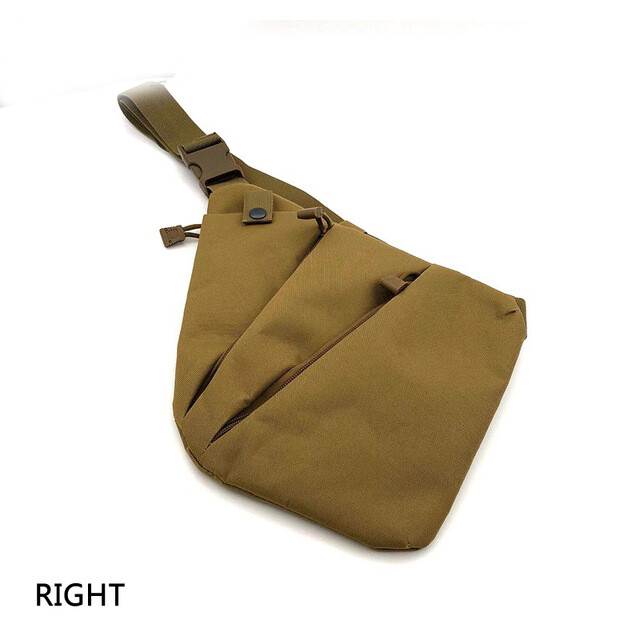 Men Shoulder Bag Tactical Handgun Storage Holster Left Right Chest Bag Pack Tan