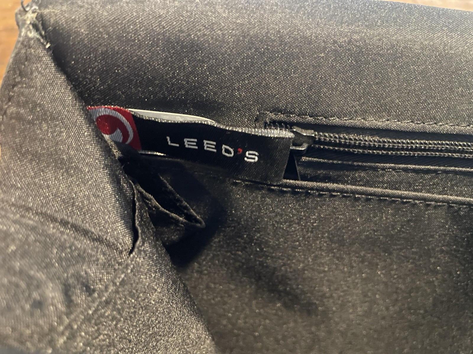 Big Ten Black Leather Folder Computer Travel Business Bag Leeds Briefcase
