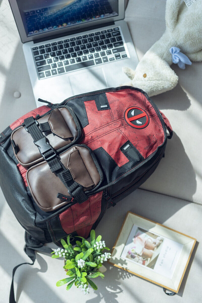 Marvel Comics Deadpool Cosplay Backpack Knapsack Traveling Bag Laptop Bag Men