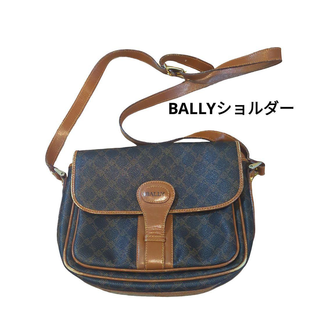 BALLY Vintage shoulder bag hand bag genuine leather 21×25×5cm