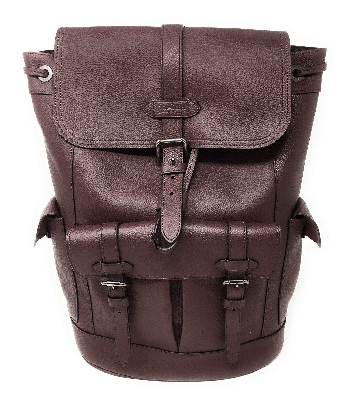 coach hudson leather backpack oxblood color