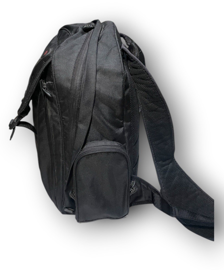 TUMI T2 Laptop Backpack. Ballistic Nylon & Leather 18”x14” Black Used