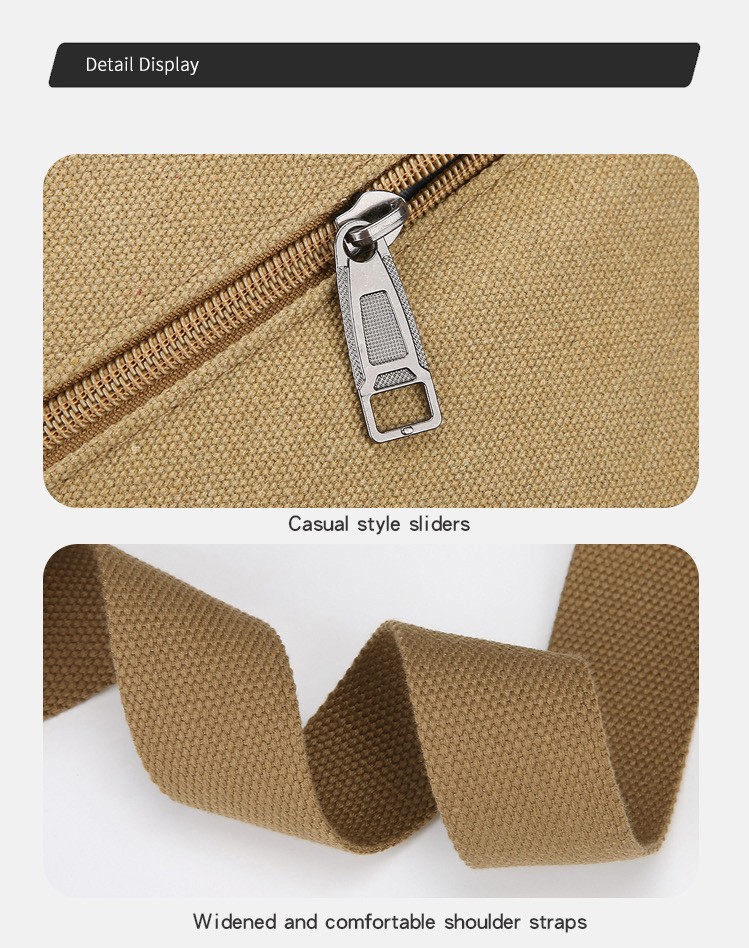 Canvas Shoulder Bag Men Sling Messenger Bag Vintage Crossbody Military Satchel M