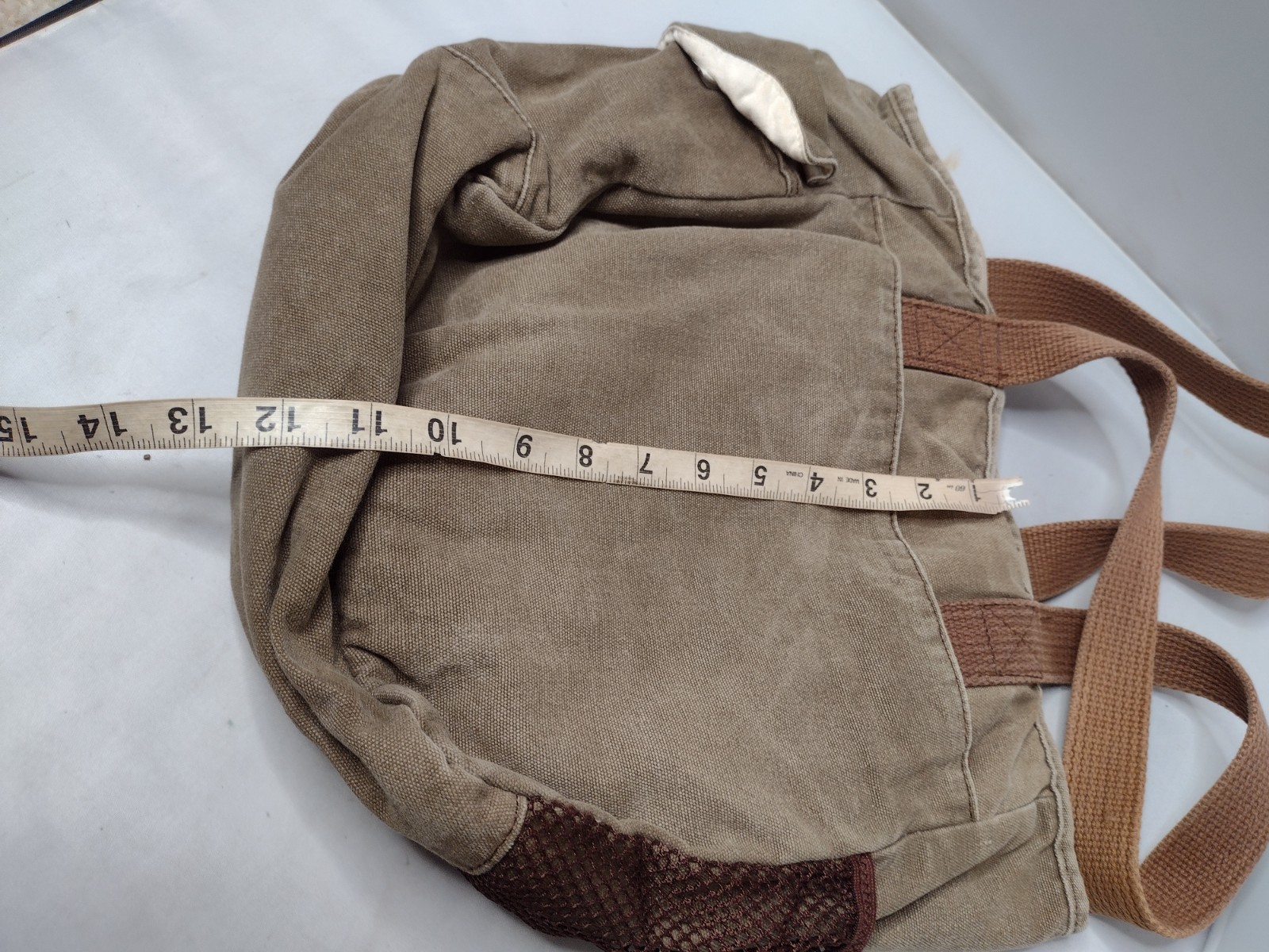 Duluth Trading Co Canvas Tote Bag Medium Brown Purse S3