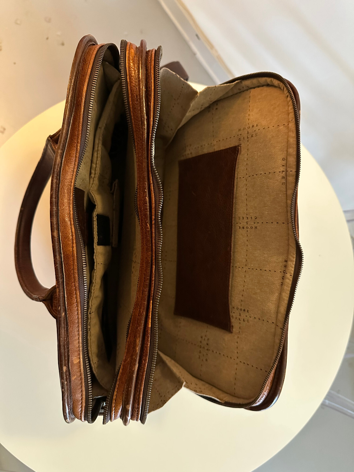 Moore & Giles Miller Standard Attaché Titan Milled Brown Leather Men’s Briefcase