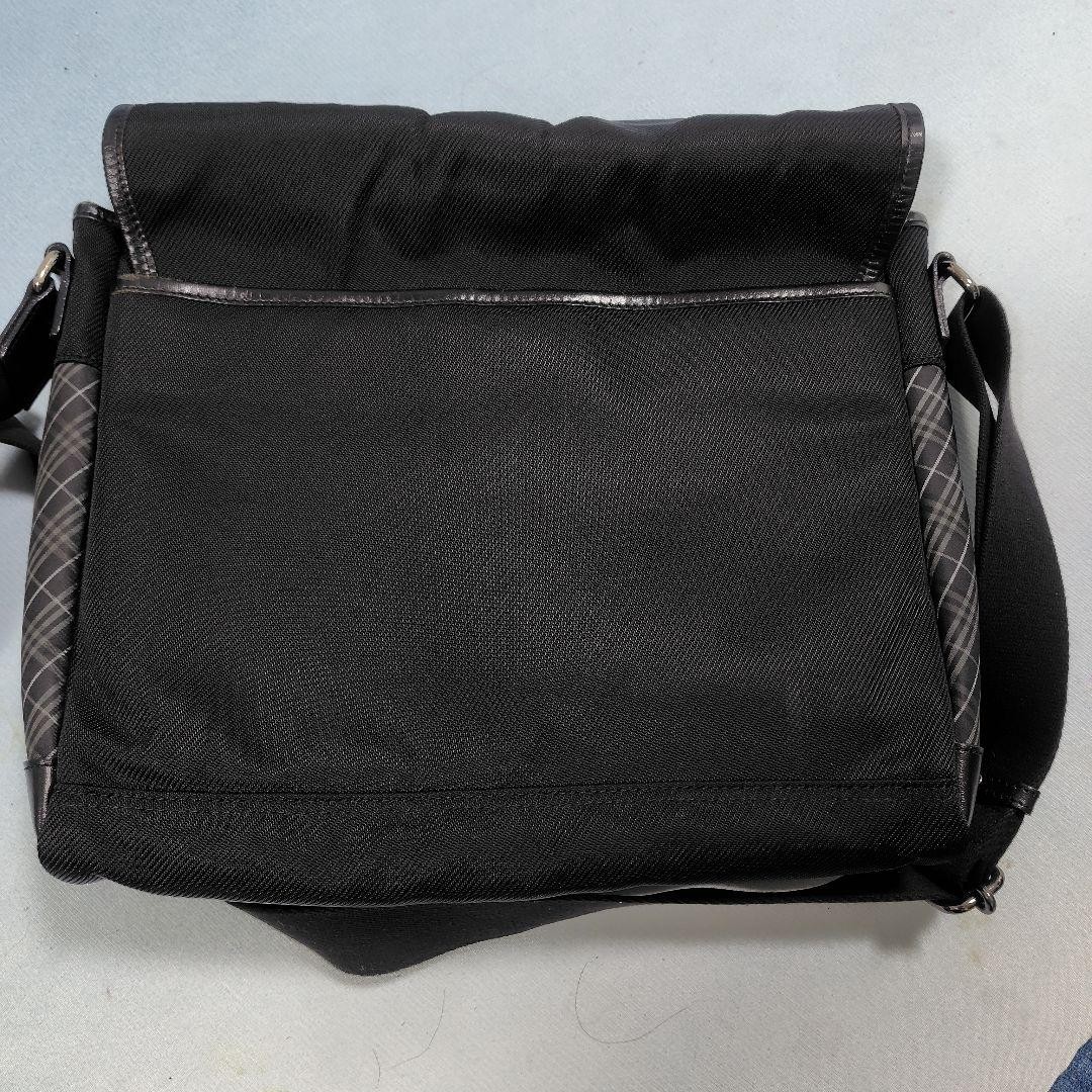 BURBERRY BLACK LABEL Messenger bag Check Black Nylon Authentic From Japan