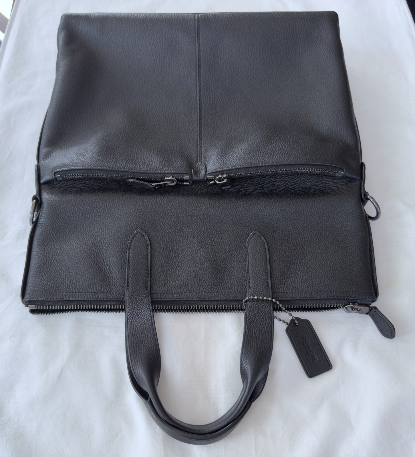 Coach Metropolitan Utility Tote Black 24840 Pebbled Leather *NO Xbody Strap*