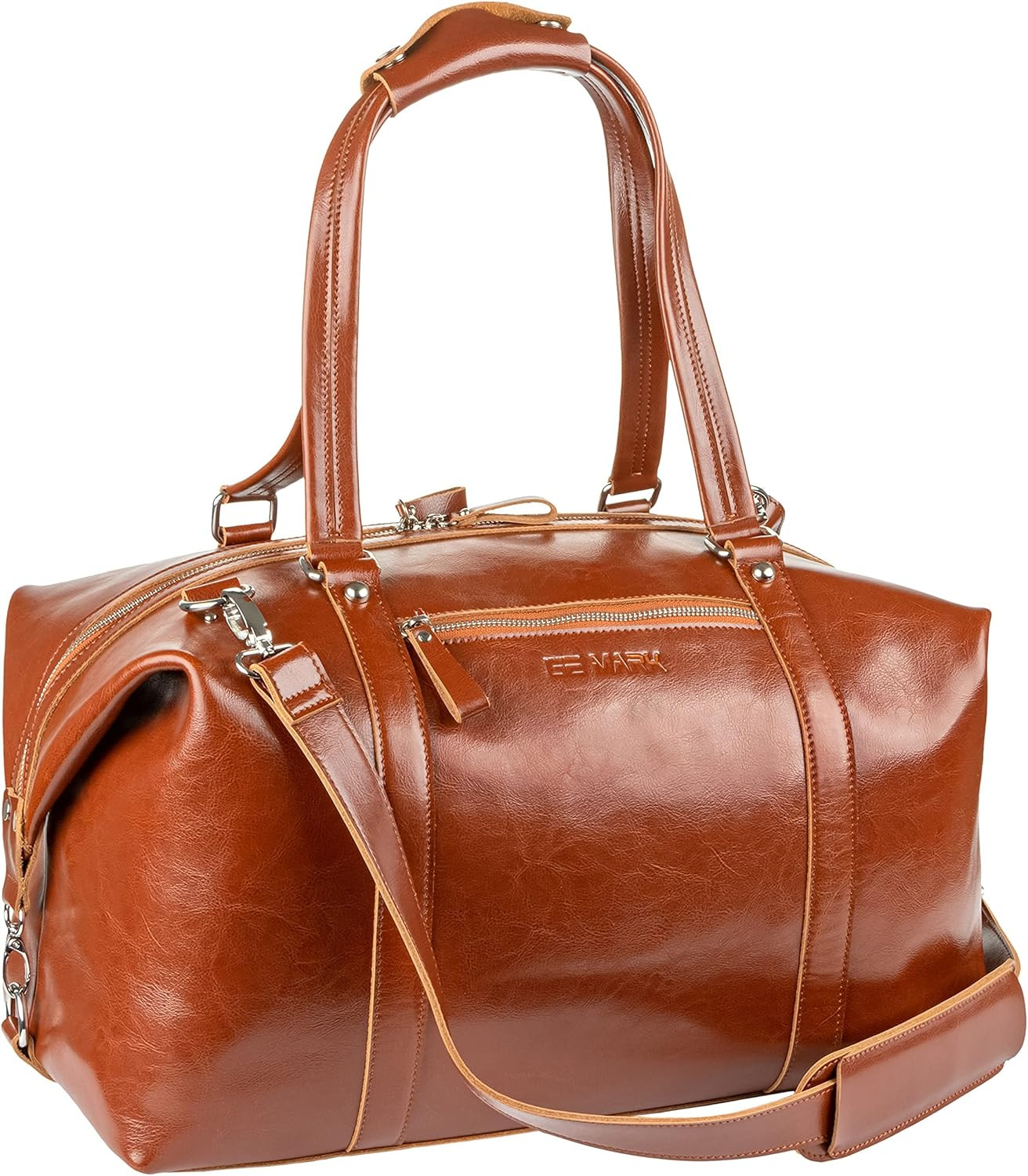 Stylish Brown Genuine Leather Duffel Bag – Perfect Weekender for All