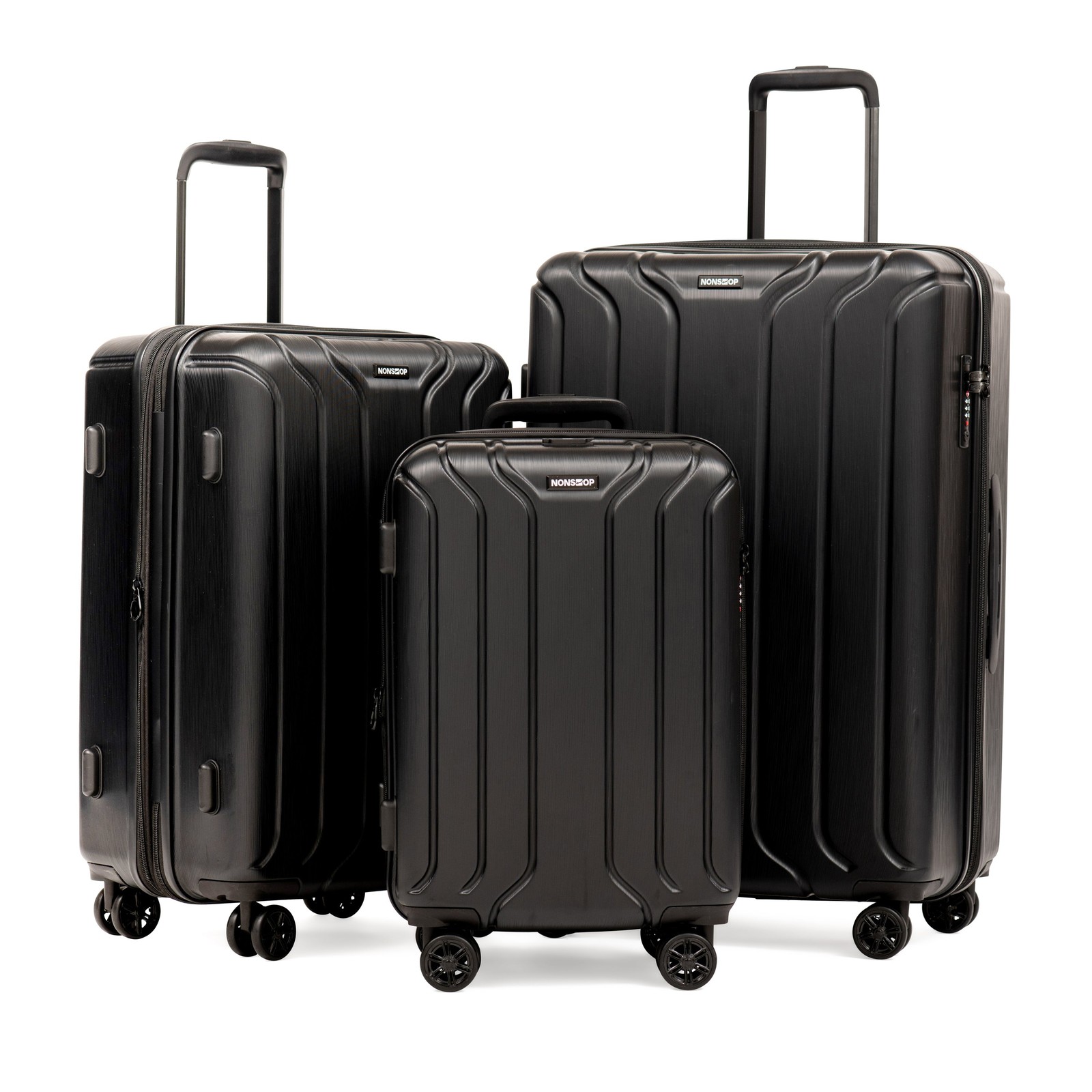 NONSTOP NEW YORK Luggage Expandable Spinner Wheels Travel Suitcase 3 Piece U36