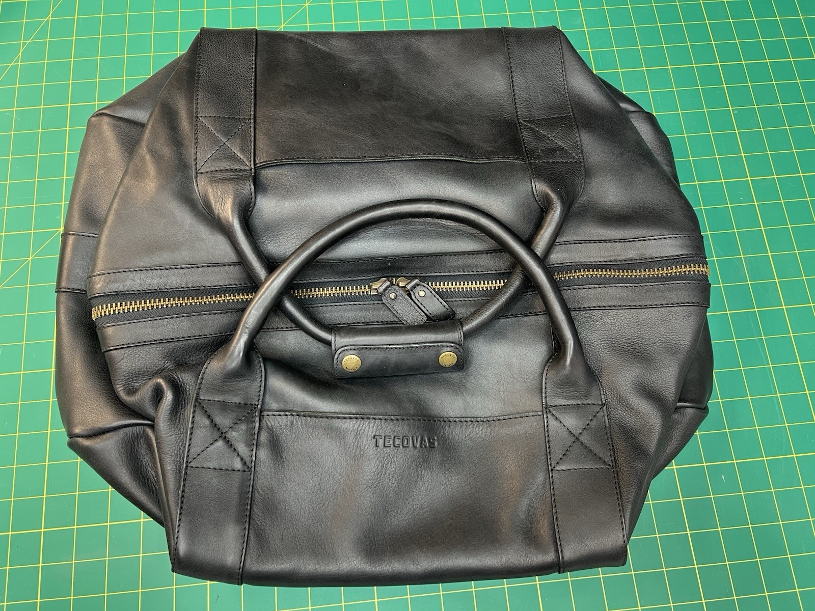 Tecovas Leather Weekender Duffle Bag Large Midnight Black Carry On Travel