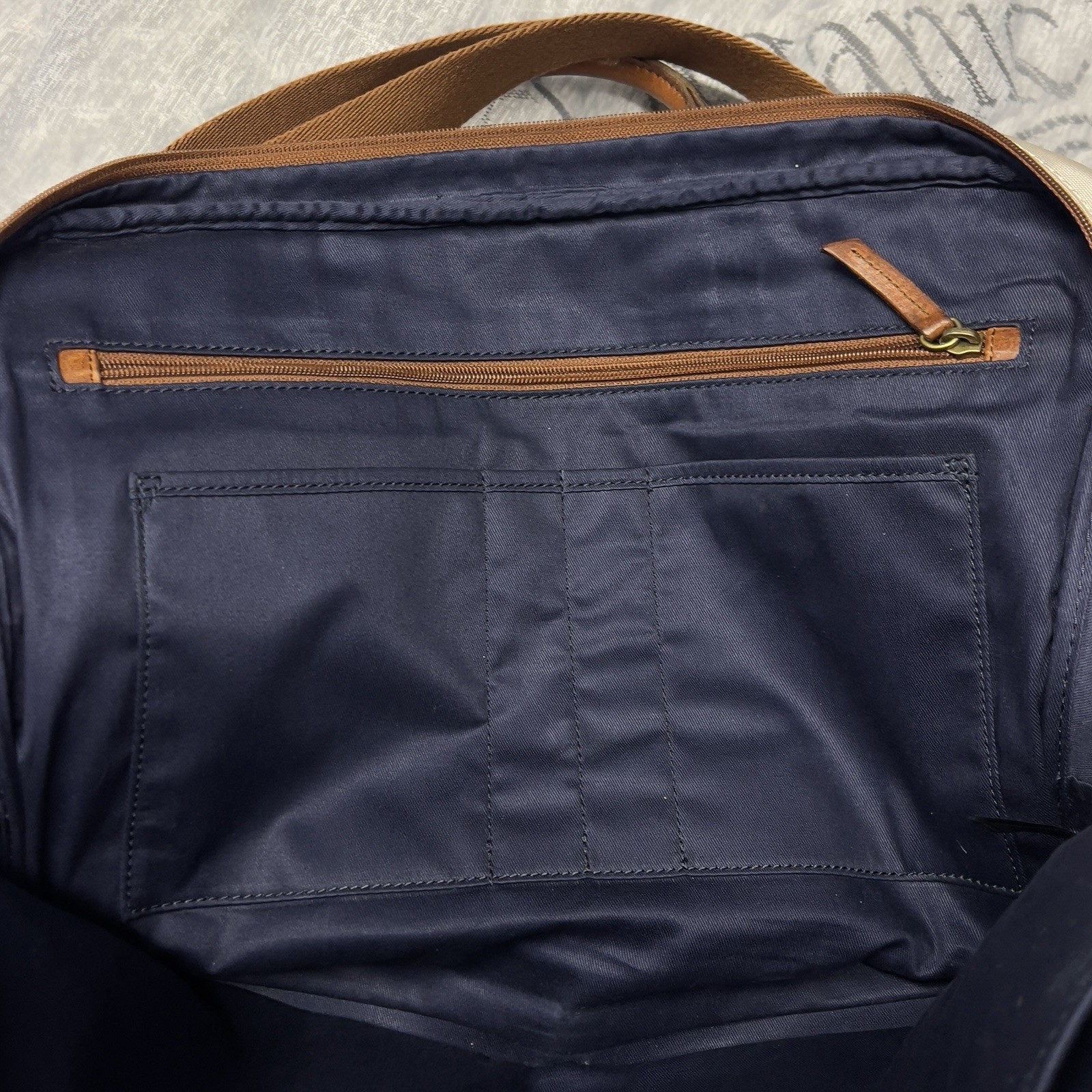 Fossil estate document Messenger Bag Shoulder Bag Leather Handles Twill Leather.