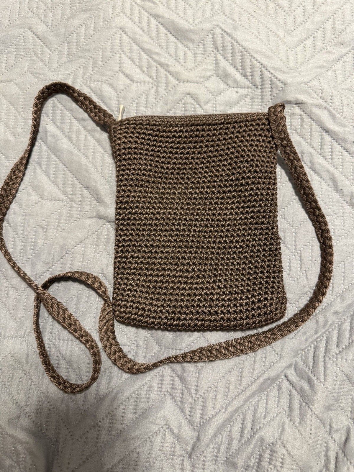Handmade Brown Crossbody Bag with Zipper Closure for Men Casual