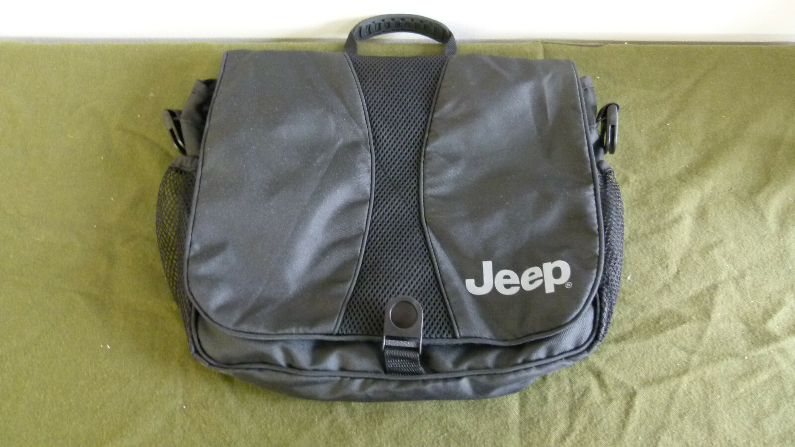 Jeep Messenger Travel Laptop Black Bag Logo