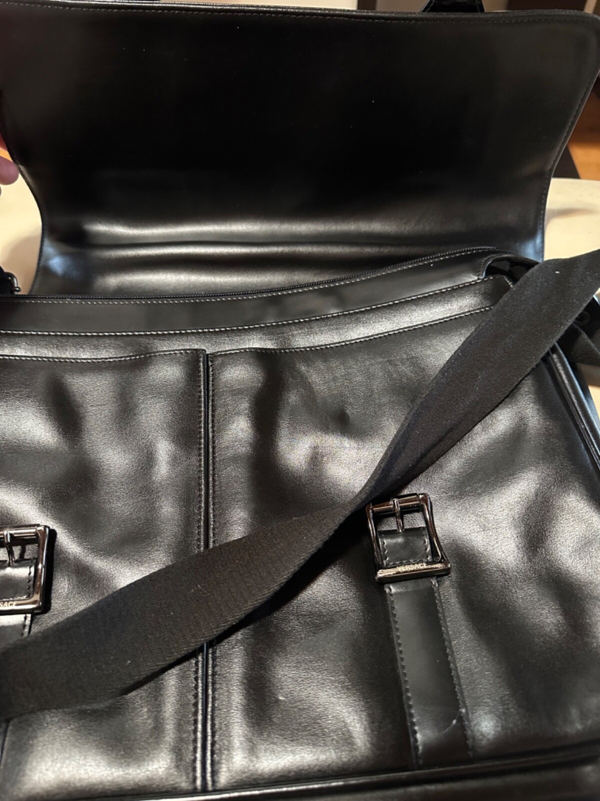 NEW VERSACE LEATHER SHOULDER BAG 13 x 17 INCHES