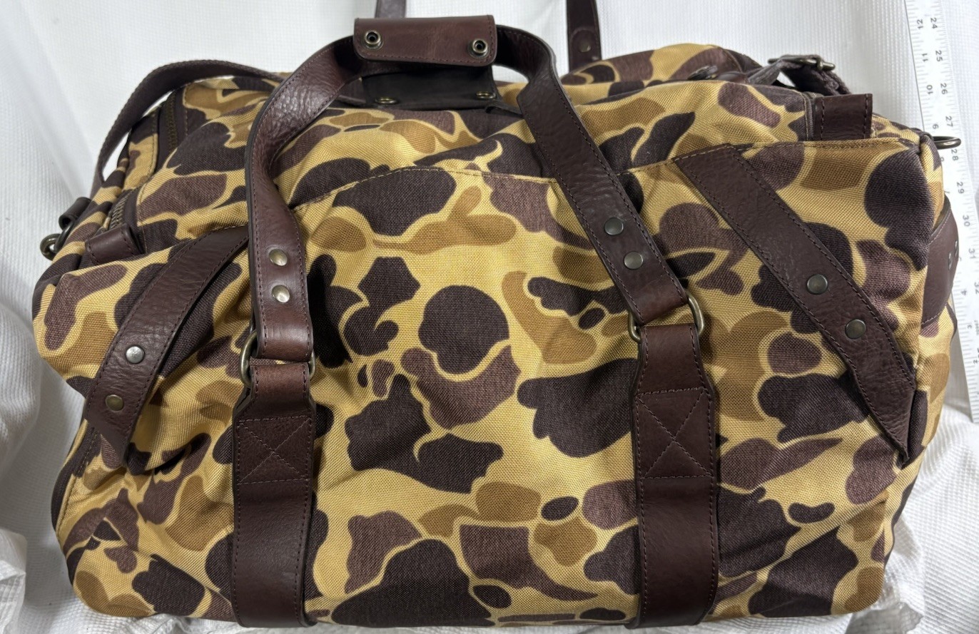 NWT Mission Mercantile Campaign Waxed Canvas Medium Camouflage Field Duffle Bag