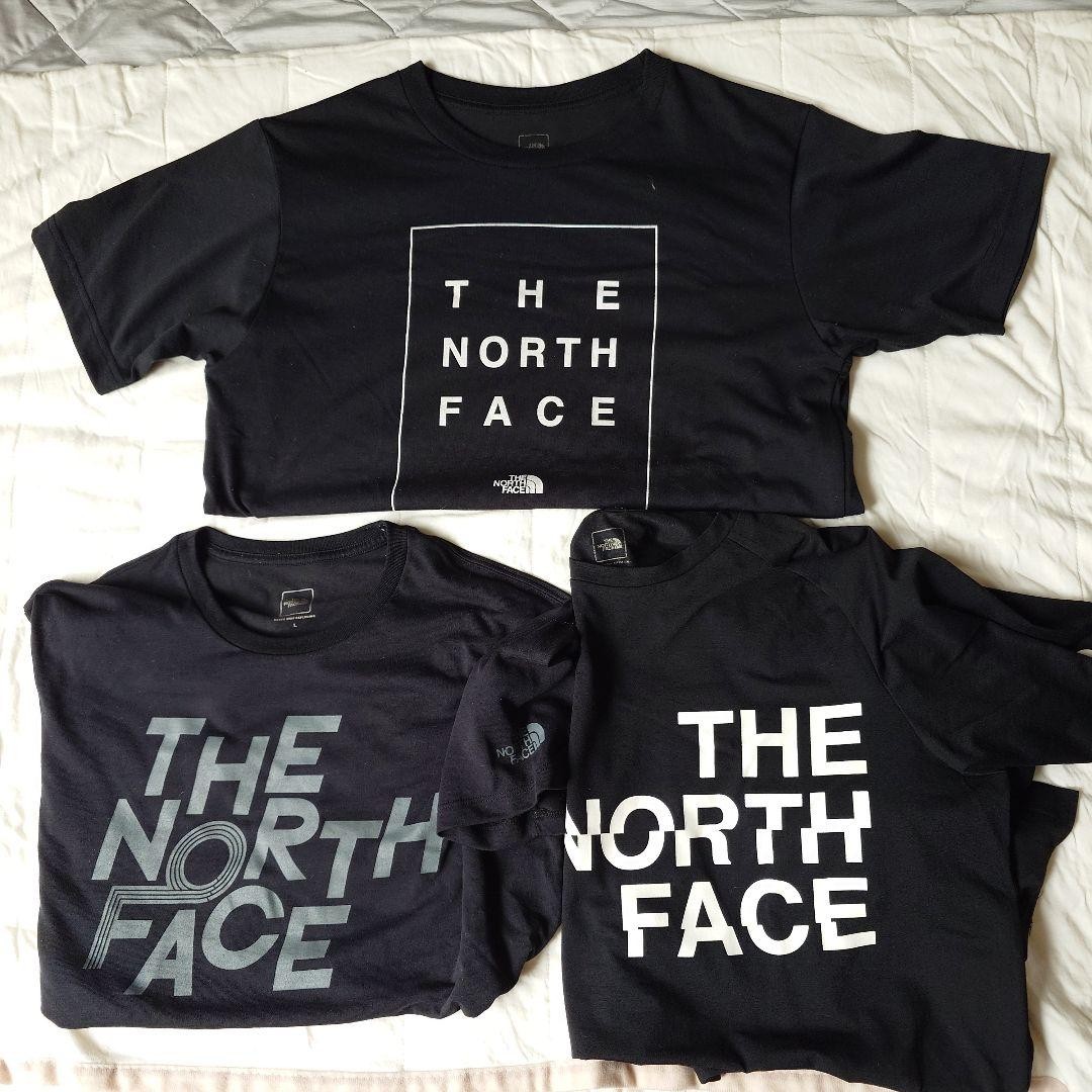 THE NORTH FACE T Shirt 3 Piece Set Size L Mens Cotton Short Sleeve Sleeve Top