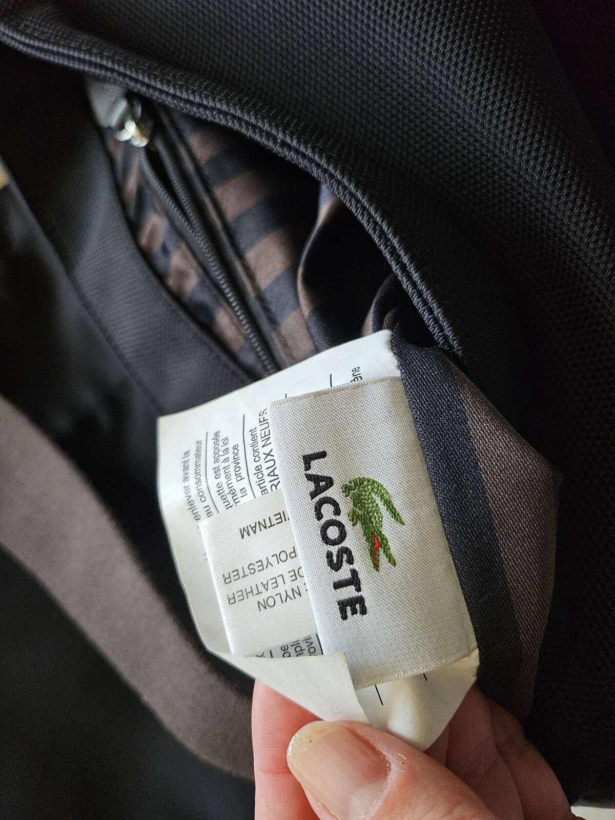 LACOSTE VTG Messenger Laptop Crossbody Bag 10.5x13x3 Inch Nylon Canvas.