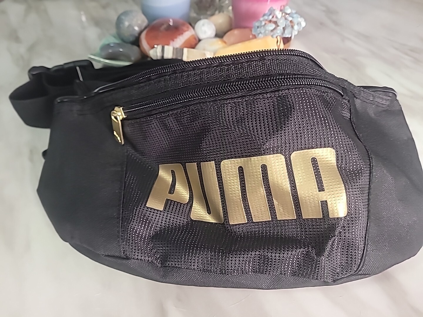 LARGE PUMA BLACK GOLD Fanny Pack Waist Bag Crossbody Men’s Women’s Unisex