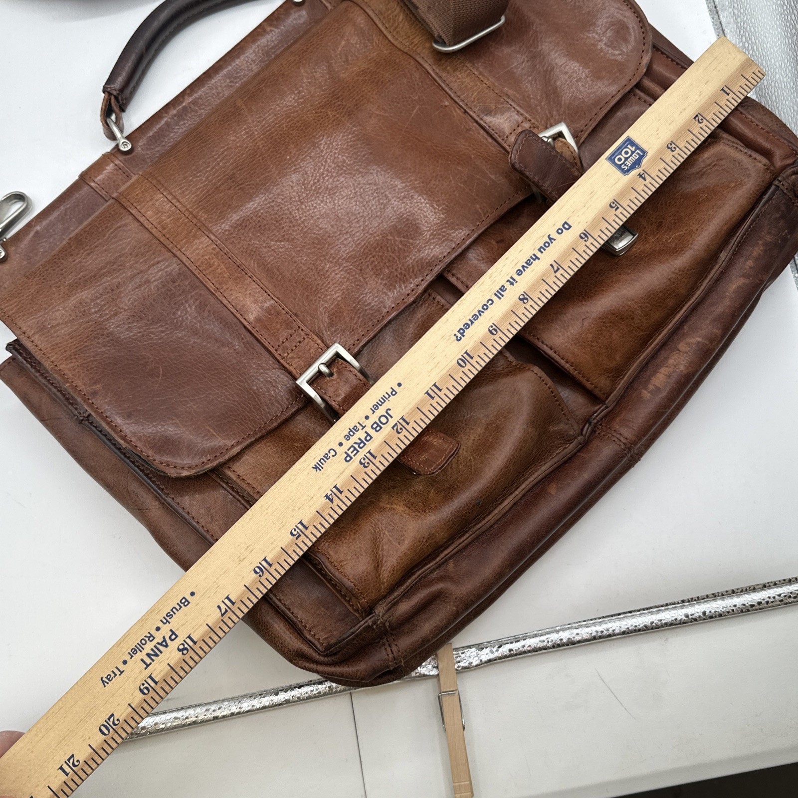 Wilson’s Leather Briefcase Brown Laptop Messenger Bag Commuting Travel Work Y2K