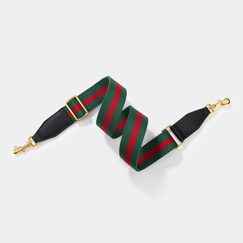 New Crossbody Shoulder Strap Gucci Replacement No Logo Green Red Web Leather